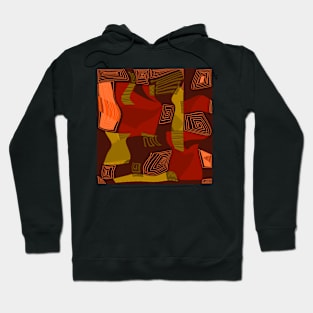 Mazipoodles Psychedelic Egyptian Collage Brown Olive Hoodie